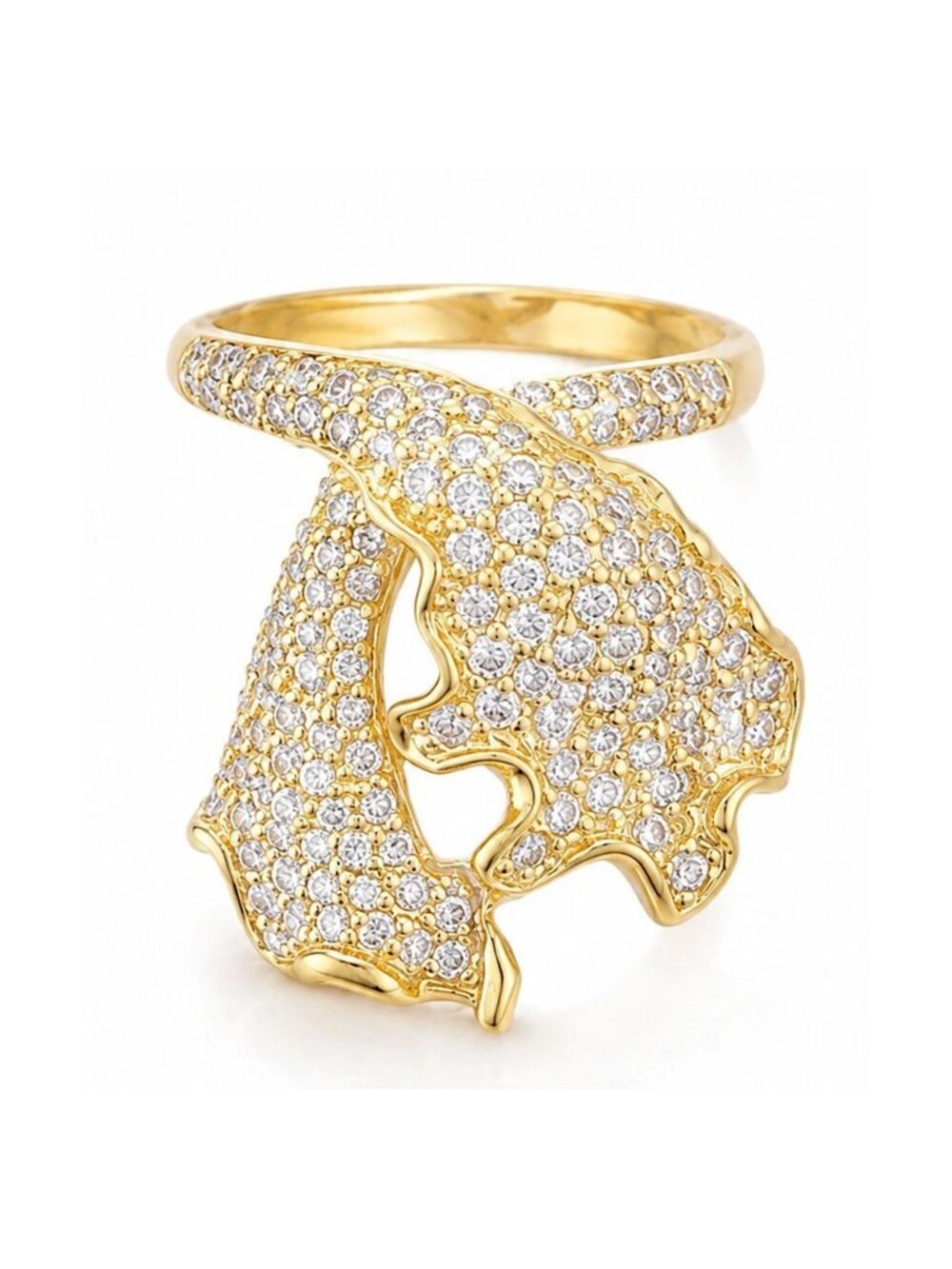 Created 2.00 Cts White Sapphire Ring 14k Yellow Gold Plated (.925)